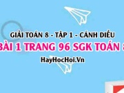 Giải bài 1 trang 96 Toán 8 Tập 1 SGK Cánh Diều